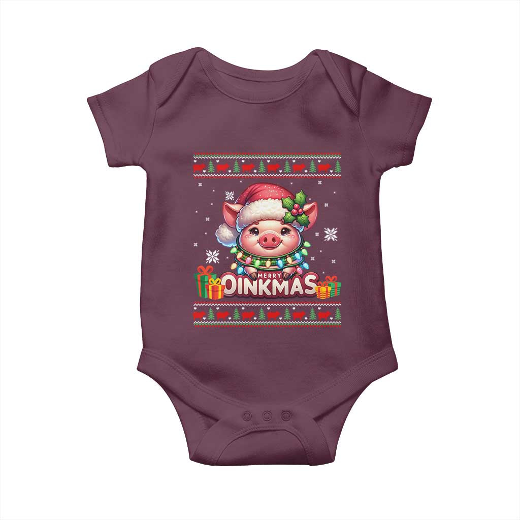 Funny Merry Oinkmas Baby Onesie Pig Lover Ugly Christmas Gift - Wonder Print Shop