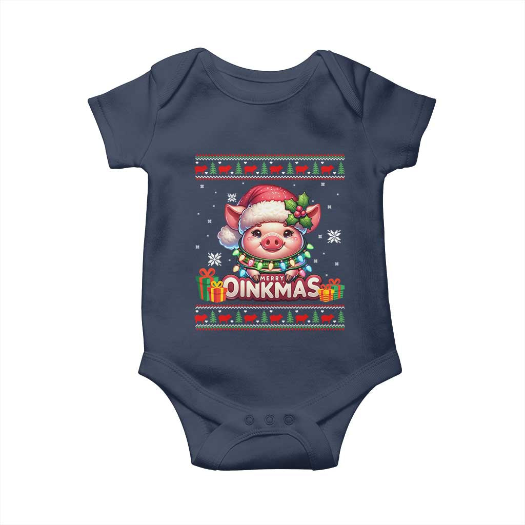 Funny Merry Oinkmas Baby Onesie Pig Lover Ugly Christmas Gift - Wonder Print Shop