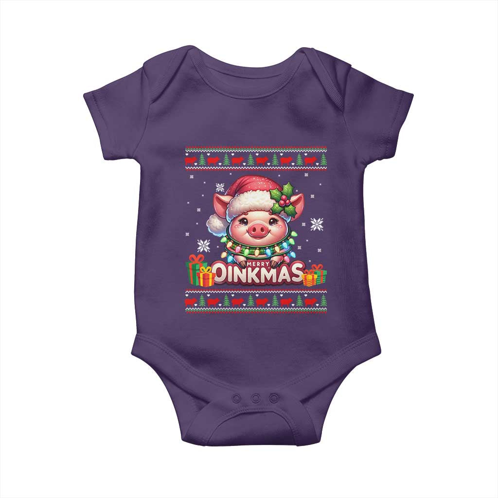 Funny Merry Oinkmas Baby Onesie Pig Lover Ugly Christmas Gift - Wonder Print Shop