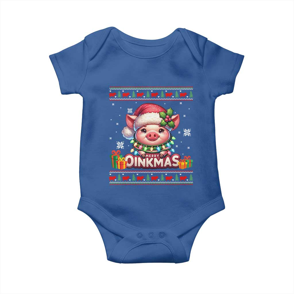Funny Merry Oinkmas Baby Onesie Pig Lover Ugly Christmas Gift - Wonder Print Shop