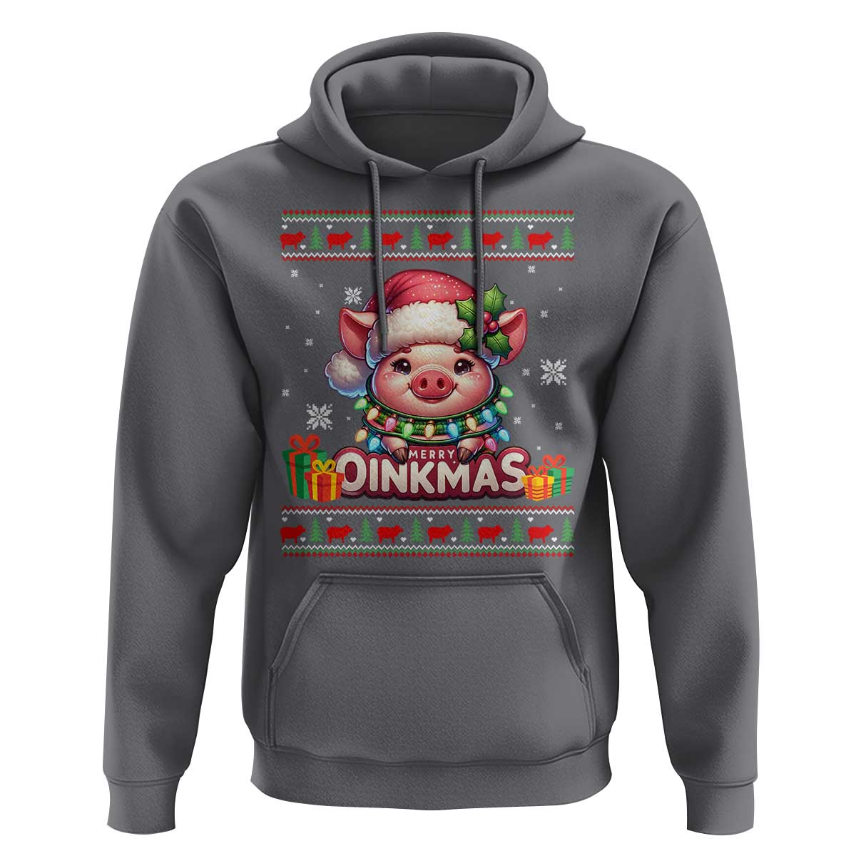 Funny Merry Oinkmas Hoodie Pig Lover Ugly Christmas Gift - Wonder Print Shop