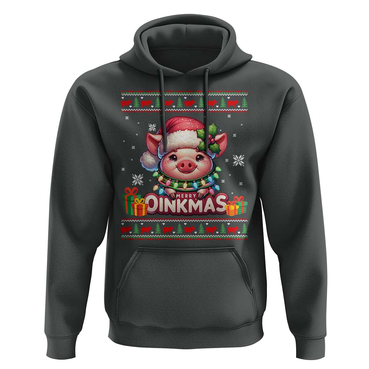 Funny Merry Oinkmas Hoodie Pig Lover Ugly Christmas Gift - Wonder Print Shop