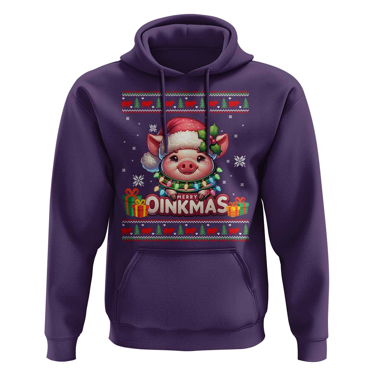 Funny Merry Oinkmas Hoodie Pig Lover Ugly Christmas Gift - Wonder Print Shop