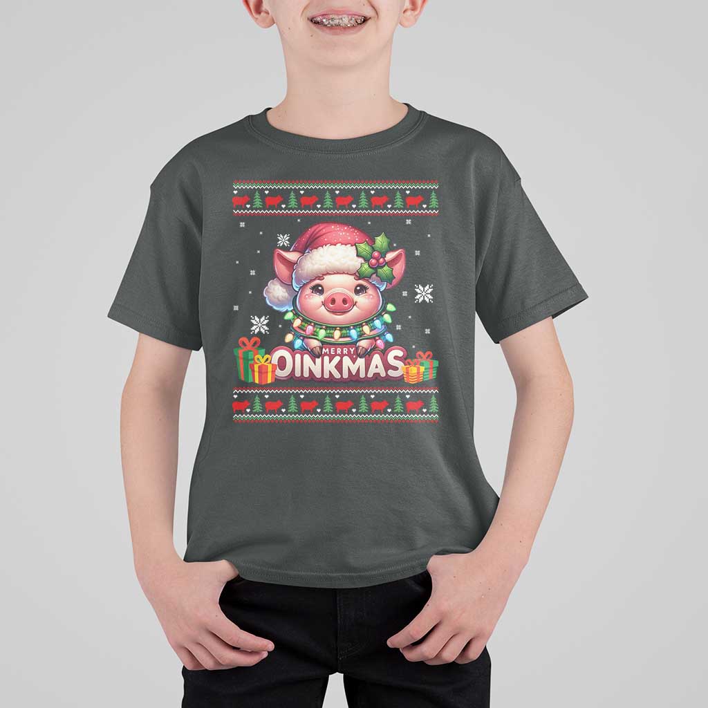 Funny Merry Oinkmas T Shirt For Kid Pig Lover Ugly Christmas Gift - Wonder Print Shop