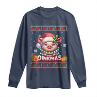 Funny Merry Oinkmas Long Sleeve Shirt Pig Lover Ugly Christmas Gift - Wonder Print Shop