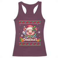 Funny Merry Oinkmas Racerback Tank Top Pig Lover Ugly Christmas Gift - Wonder Print Shop