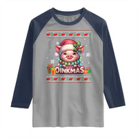 Funny Merry Oinkmas Raglan Shirt Pig Lover Ugly Christmas Gift - Wonder Print Shop