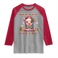 Funny Merry Oinkmas Raglan Shirt Pig Lover Ugly Christmas Gift - Wonder Print Shop