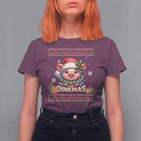 Funny Merry Oinkmas T Shirt For Women Pig Lover Ugly Christmas Gift - Wonder Print Shop
