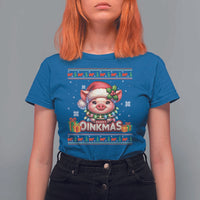 Funny Merry Oinkmas T Shirt For Women Pig Lover Ugly Christmas Gift - Wonder Print Shop