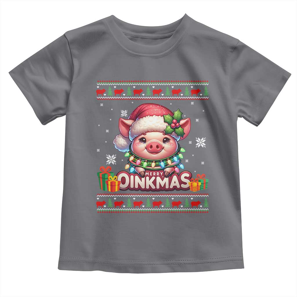 Funny Merry Oinkmas Toddler T Shirt Pig Lover Ugly Christmas Gift - Wonder Print Shop