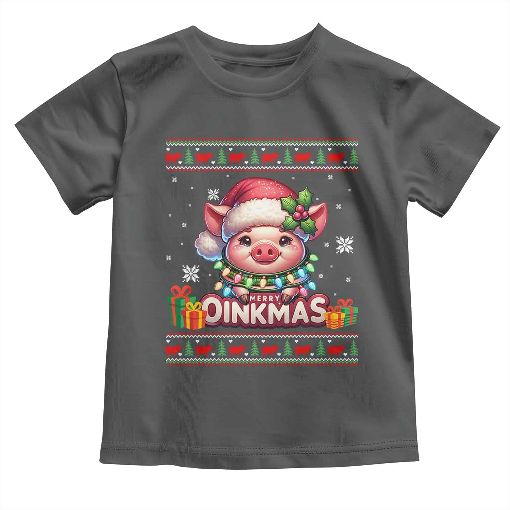 Funny Merry Oinkmas Toddler T Shirt Pig Lover Ugly Christmas Gift - Wonder Print Shop