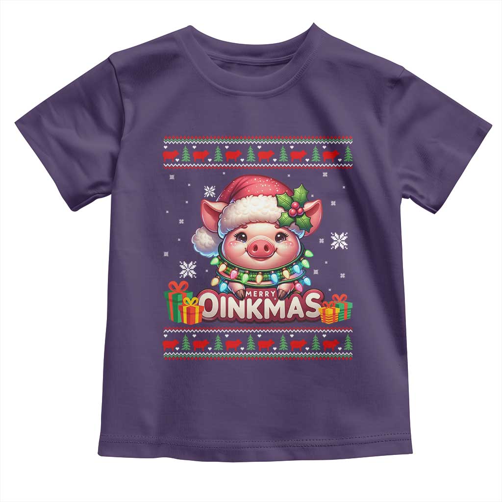 Funny Merry Oinkmas Toddler T Shirt Pig Lover Ugly Christmas Gift - Wonder Print Shop