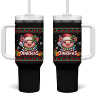 Funny Merry Oinkmas Tumbler With Handle Pig Lover Ugly Christmas Gift - Wonder Print Shop