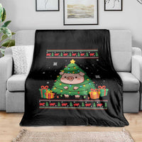 Funny Pig Christmas Tree Ugly Sweater Throw Blanket Farm Animal Gift - Wonder Print Shop