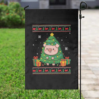 Funny Pig Christmas Tree Ugly Sweater Garden Flag Farm Animal Gift - Wonder Print Shop