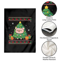Funny Pig Christmas Tree Ugly Sweater Garden Flag Farm Animal Gift - Wonder Print Shop