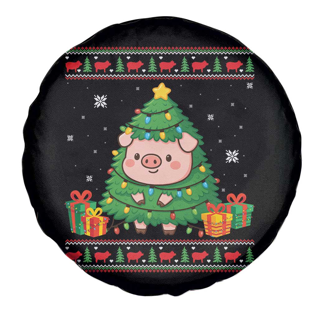 Funny Pig Christmas Tree Ugly Sweater Spare Tire Cover Farm Animal Gift - Wonder Print Shop