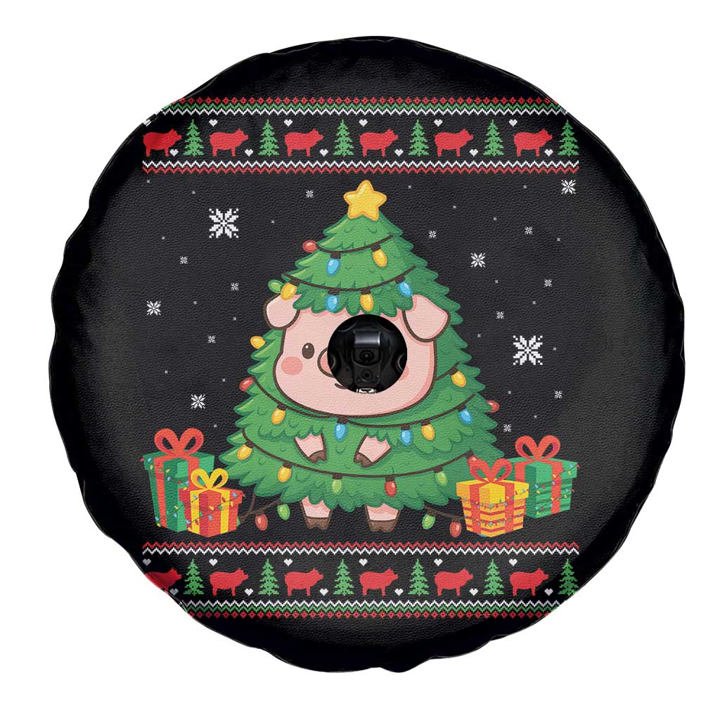 Funny Pig Christmas Tree Ugly Sweater Spare Tire Cover Farm Animal Gift - Wonder Print Shop