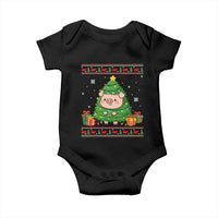 Funny Pig Christmas Tree Ugly Sweater Baby Onesie Farm Animal Gift - Wonder Print Shop