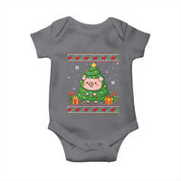 Funny Pig Christmas Tree Ugly Sweater Baby Onesie Farm Animal Gift - Wonder Print Shop