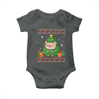 Funny Pig Christmas Tree Ugly Sweater Baby Onesie Farm Animal Gift - Wonder Print Shop