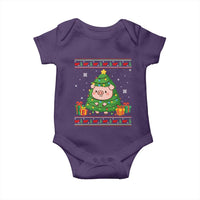 Funny Pig Christmas Tree Ugly Sweater Baby Onesie Farm Animal Gift - Wonder Print Shop