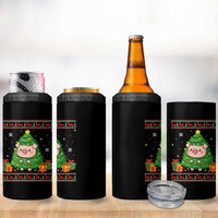 Funny Pig Christmas Tree Ugly Sweater 4 in 1 Can Cooler Tumbler Farm Animal Gift - Wonder Print Shop