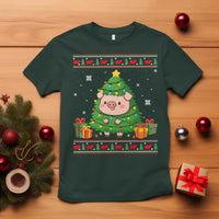 Funny Pig Christmas Tree Ugly Sweater T Shirt Farm Animal Gift - Wonder Print Shop