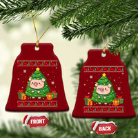 Funny Pig Christmas Tree Ugly Sweater Ceramic Ornament Farm Animal Gift - Wonder Print Shop