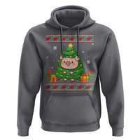 Funny Pig Christmas Tree Ugly Sweater Hoodie Farm Animal Gift - Wonder Print Shop