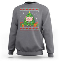 Funny Pig Christmas Tree Ugly Sweater Sweatshirt Farm Animal Gift - Wonder Print Shop