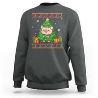 Funny Pig Christmas Tree Ugly Sweater Sweatshirt Farm Animal Gift - Wonder Print Shop