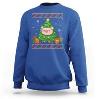 Funny Pig Christmas Tree Ugly Sweater Sweatshirt Farm Animal Gift - Wonder Print Shop