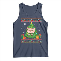 Funny Pig Christmas Tree Ugly Sweater Tank Top Farm Animal Gift - Wonder Print Shop