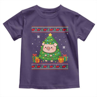 Funny Pig Christmas Tree Ugly Sweater Toddler T Shirt Farm Animal Gift - Wonder Print Shop