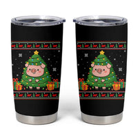Funny Pig Christmas Tree Ugly Sweater Tumbler Cup Farm Animal Gift - Wonder Print Shop