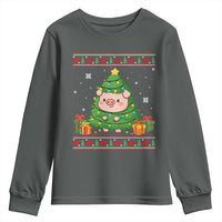 Funny Pig Christmas Tree Ugly Sweater Youth Sweatshirt Farm Animal Gift - Wonder Print Shop