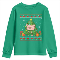Funny Pig Christmas Tree Ugly Sweater Youth Sweatshirt Farm Animal Gift - Wonder Print Shop