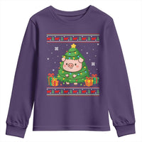 Funny Pig Christmas Tree Ugly Sweater Youth Sweatshirt Farm Animal Gift - Wonder Print Shop