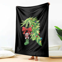 Funny Christmas Pig In Green Hand Naughty Throw Blanket Pet Lover Gift - Wonder Print Shop