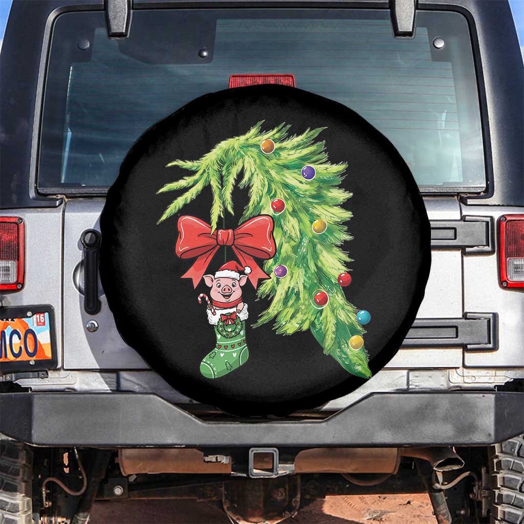 Funny Christmas Pig In Green Hand Naughty Spare Tire Cover Pet Lover Gift - Wonder Print Shop