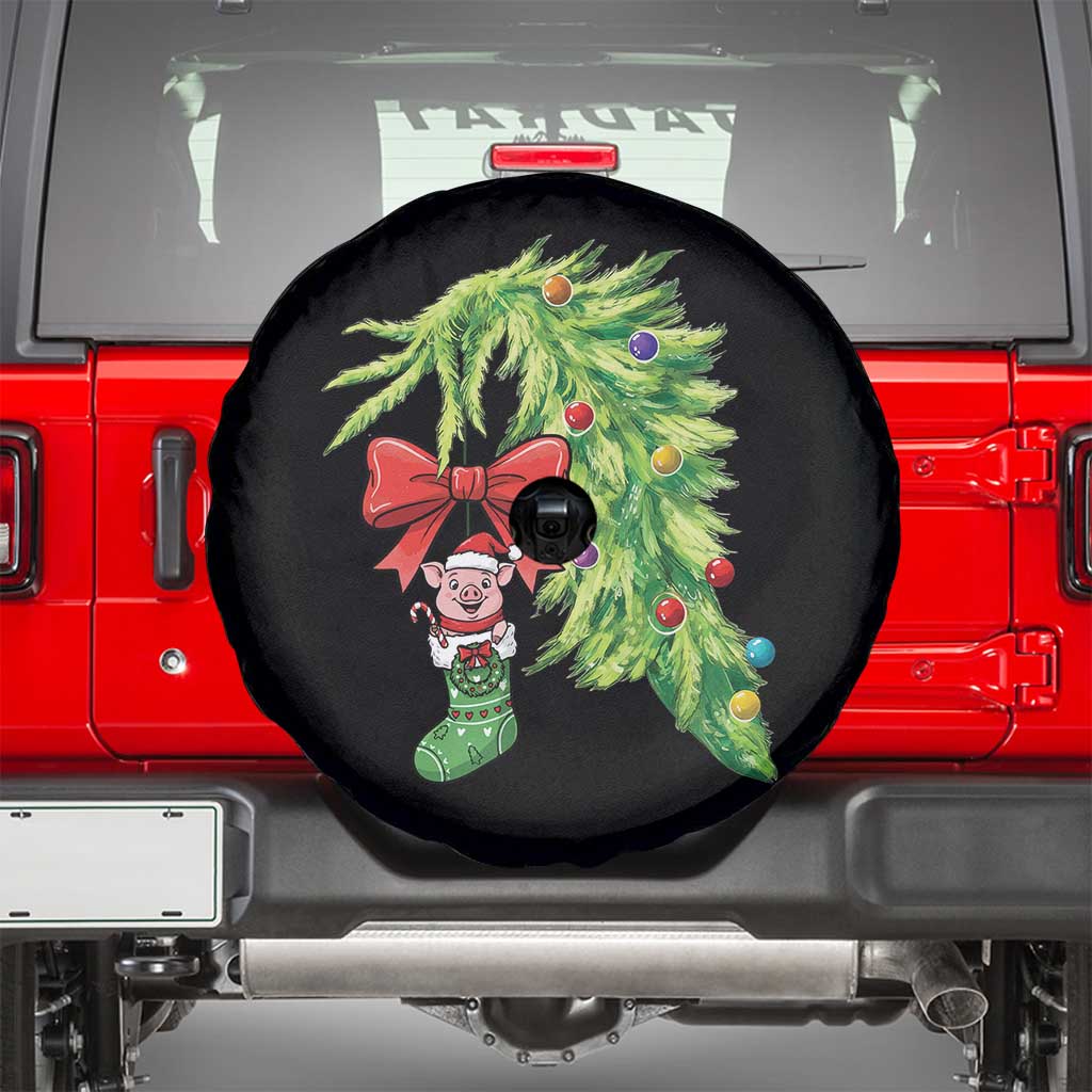 Funny Christmas Pig In Green Hand Naughty Spare Tire Cover Pet Lover Gift - Wonder Print Shop