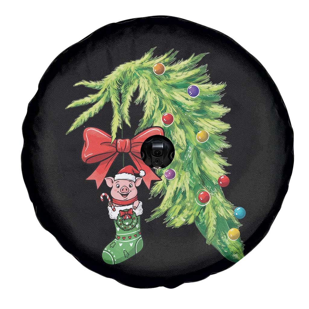 Funny Christmas Pig In Green Hand Naughty Spare Tire Cover Pet Lover Gift - Wonder Print Shop