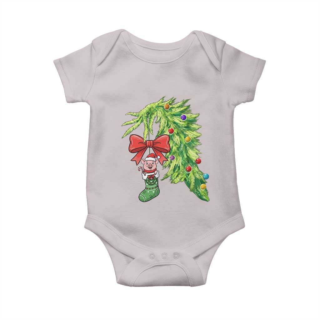 Funny Christmas Pig In Green Hand Naughty Baby Onesie Pet Lover Gift - Wonder Print Shop