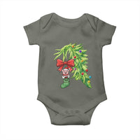 Funny Christmas Pig In Green Hand Naughty Baby Onesie Pet Lover Gift - Wonder Print Shop