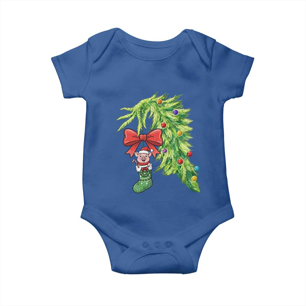 Funny Christmas Pig In Green Hand Naughty Baby Onesie Pet Lover Gift - Wonder Print Shop