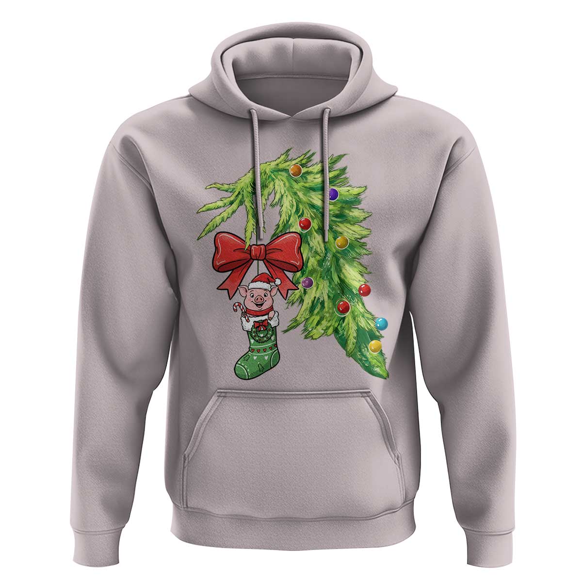 Funny Christmas Pig In Green Hand Naughty Hoodie Pet Lover Gift - Wonder Print Shop