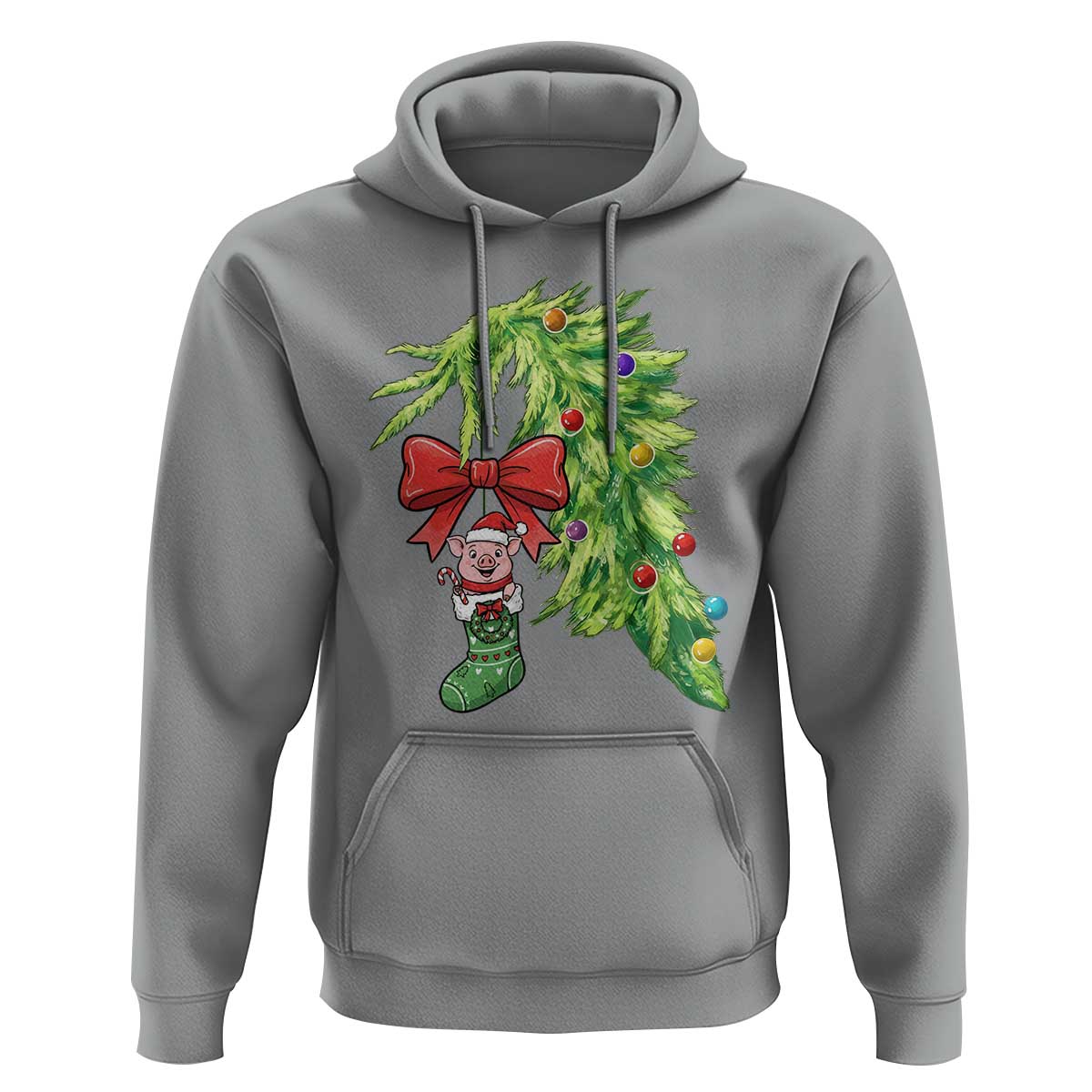 Funny Christmas Pig In Green Hand Naughty Hoodie Pet Lover Gift - Wonder Print Shop