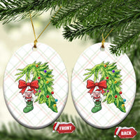 Funny Christmas Pig In Green Hand Naughty Ceramic Ornament Pet Lover Gift - Wonder Print Shop